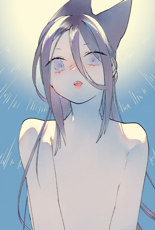 後光を背負った裸の鎌子