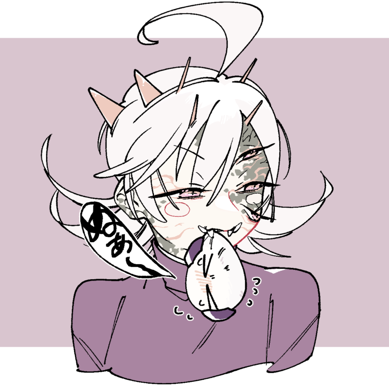 まんじゅうロノウェを咥えた半メギド体アロケル