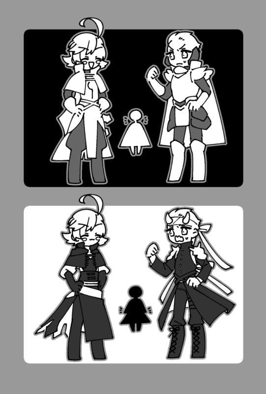 メギド72アロケルとロノウェ
衣装シルエット比較