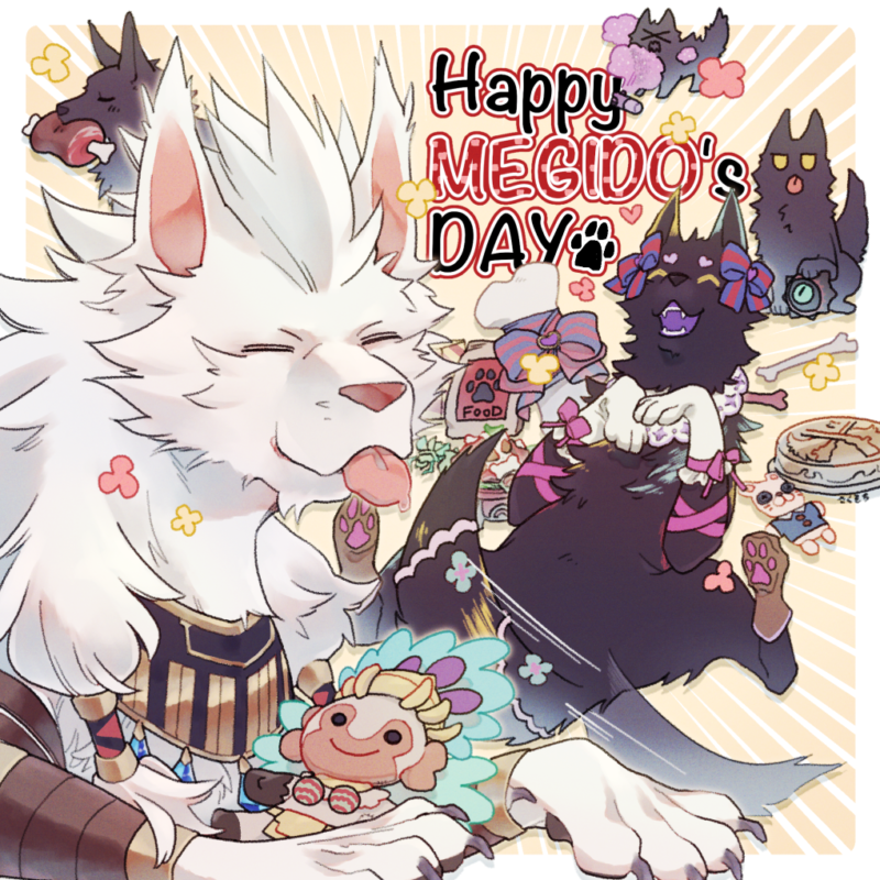 メギドの日ファンアート
イヌーンと黒い犬たち
