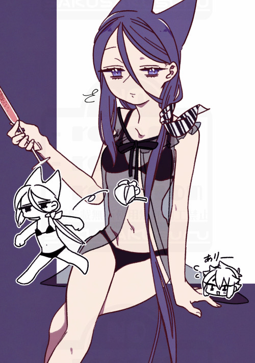 水着を着た女の子の中臣鎌子のイラスト